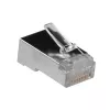 Conector modular blindado ACT RJ45 (8P/8C) para cable redondo con conductores flexibles