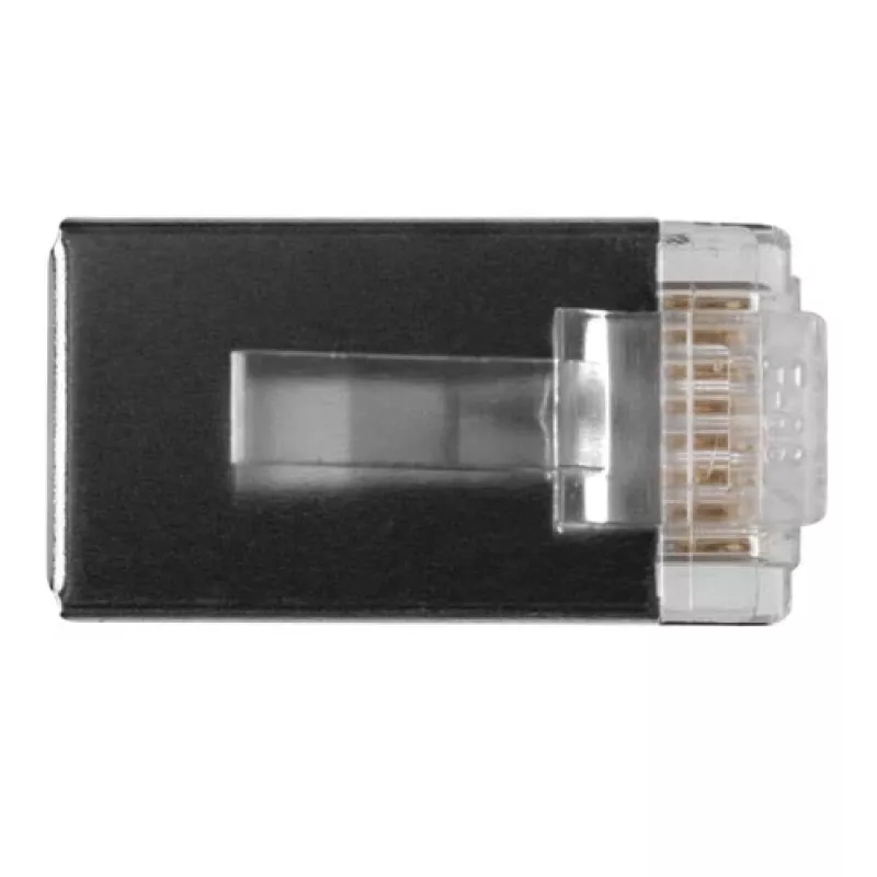Conector modular blindado ACT RJ45 (8P/8C) para cable redondo con conductores flexibles