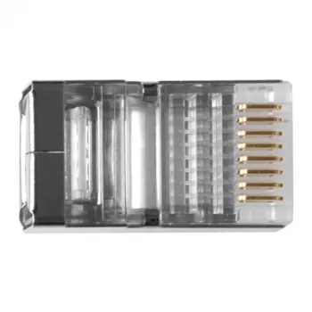 Conector modular blindado ACT RJ45 (8P/8C) para cable redondo con conductores macizos