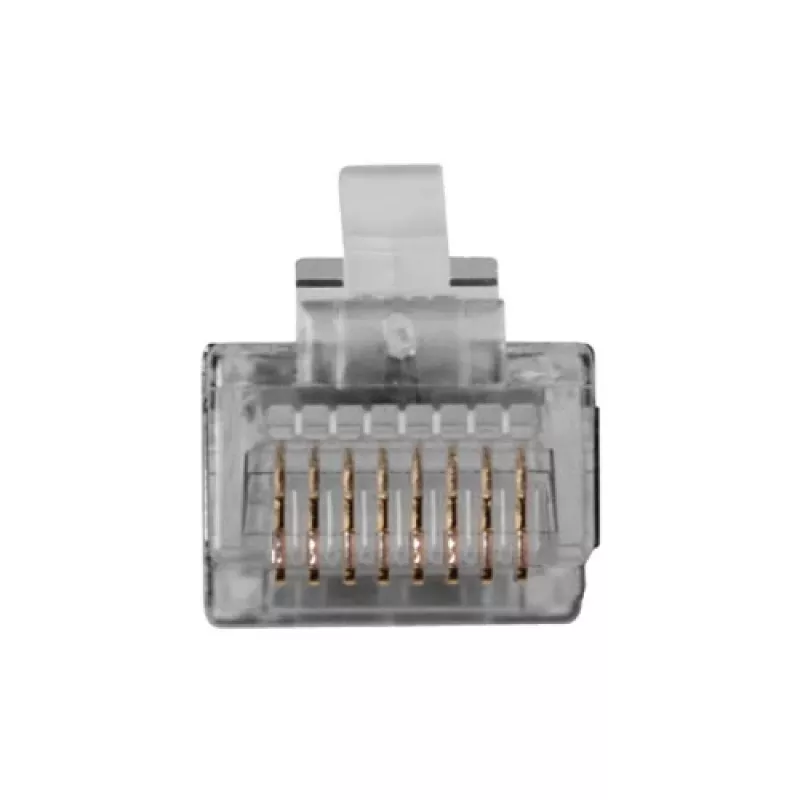 Conector modular blindado ACT RJ45 (8P/8C) para cable redondo con conductores macizos