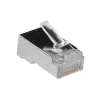 Conector modular blindado ACT RJ45 (8P/8C) para cable redondo con conductores macizos