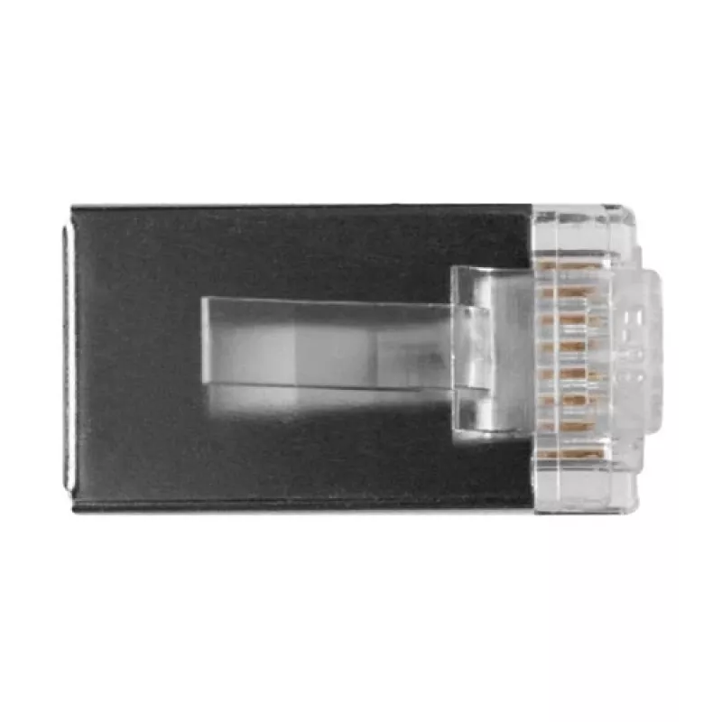Conector modular blindado ACT RJ45 (8P/8C) para cable redondo con conductores macizos