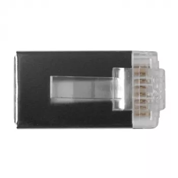 Conector modular blindado ACT RJ45 (8P/8C) CAT6 para cable redondo con conductores macizos o flexibles