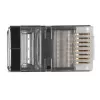 Conector modular blindado ACT RJ45 (8P/8C) CAT6 para cable redondo con conductores macizos o flexibles