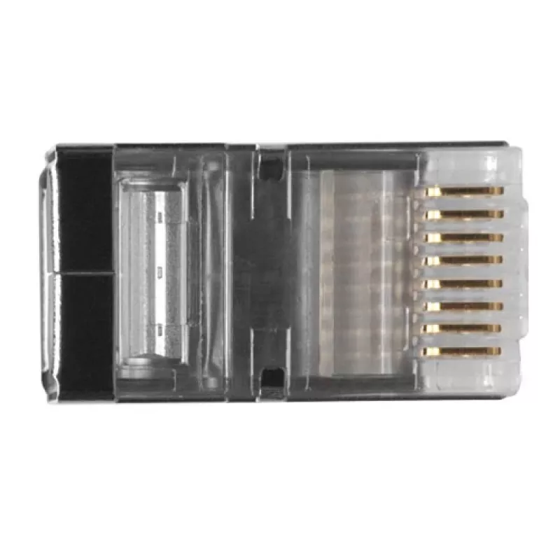Conector modular blindado ACT RJ45 (8P/8C) CAT6 para cable redondo con conductores macizos o flexibles