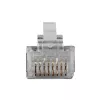 Conector modular blindado ACT RJ45 (8P/8C) CAT6 para cable redondo con conductores macizos o flexibles