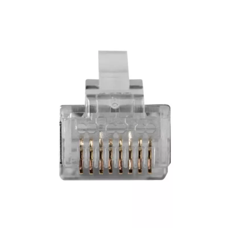 Conector modular blindado ACT RJ45 (8P/8C) CAT6 para cable redondo con conductores macizos o flexibles