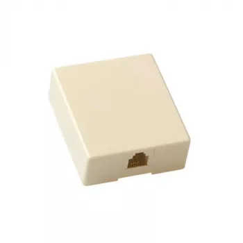 Caja de superficie modular ACT para teléfono individual RJ-12, RJ-12, beige, plástico ABS, 40 mm, 50 mm, 1,2 mm