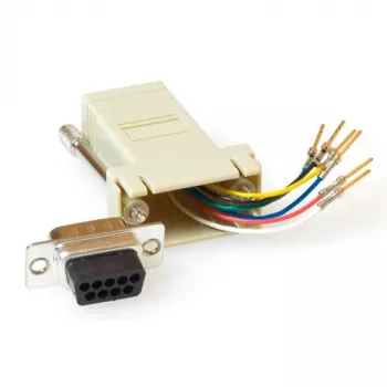 Adaptador de alto rendimiento montable ACT conector hembra RJ-45 a conector macho D-Sub de 9 pines