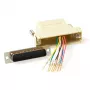 Adaptador de alta resistencia montable ACT conector hembra RJ-45 a conector hembra D-Sub de 25 pines TD25F8