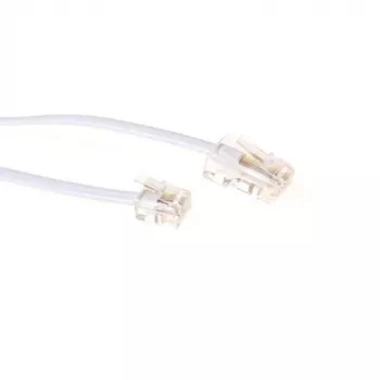 Cable telefónico plano ACT blanco de 5 metros con conectores RJ11 y RJ45