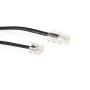 Cable telefónico plano ACT negro de 3 metros con conectores RJ11 y RJ45