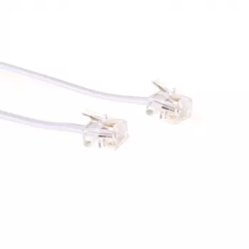 Cable telefónico plano ACT blanco de 1 metro con conectores RJ11