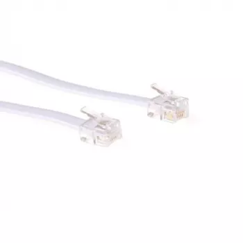 Cable telefónico plano ACT blanco de 2 metros con conectores RJ12