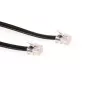 Cable telefónico plano ACT negro de 2 metros con conectores RJ12