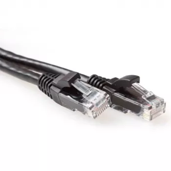 ACT negro cable de parcheo U/UTP CAT6A de 5 metros sin lengüeta con conectores RJ45