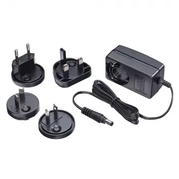 Fuente de alimentación multinacional Lindy 5VDC 2,6A, 5,5/2,1mm, interior, AC, negra