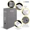 Archivador HERMA 7016 A4 negro gris con anillas D