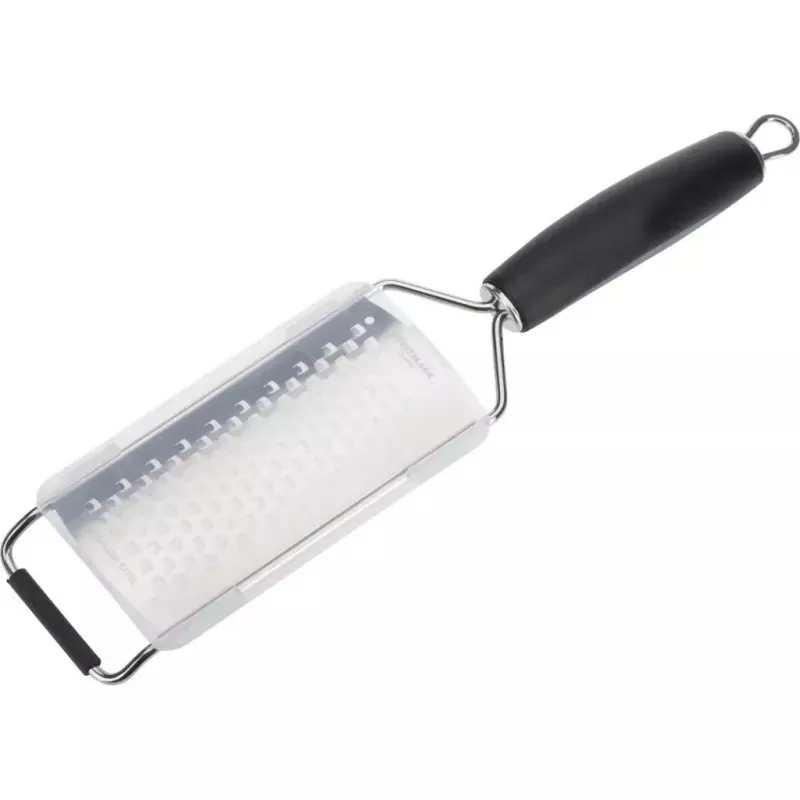 Westmark Technicus-Square 14122270 rallador plano, acero inoxidable/TPE, lazo para colgar, 65 mm, negro