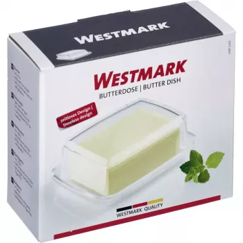 Mantequillera Westmark 20852260, cristal rectangular, 143×118×55 mm, transparente