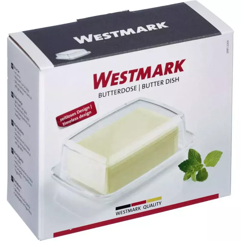Mantequillera Westmark 20852260, cristal rectangular, 143×118×55 mm, transparente