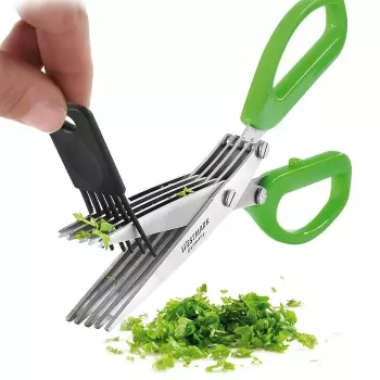 Tijeras de cocina Westmark Kräuter‑Fee 200 mm – hojas de acero inoxidable, mango verde, para hierbas
