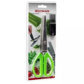 Tijeras de cocina Westmark Kräuter‑Fee 200 mm – hojas de acero inoxidable, mango verde, para hierbas