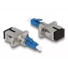 DeLOCK Acoplador híbrido de fibra óptica LC simplex conector macho a conector hembra SC simplex azul