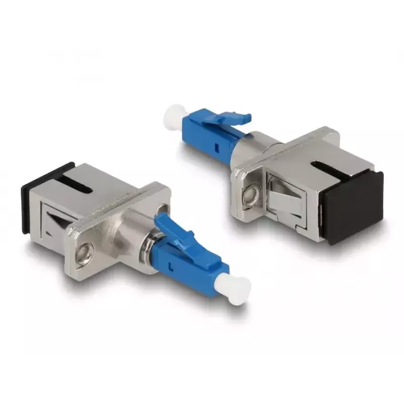 DeLOCK Acoplador híbrido de fibra óptica LC simplex conector macho a conector hembra SC simplex azul