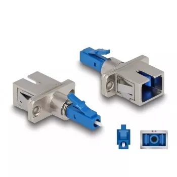 DeLOCK Acoplador híbrido de fibra óptica LC simplex conector macho a conector hembra SC simplex azul