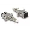 DeLOCK Acoplador híbrido de fibra óptica LC simplex conector macho a conector hembra SC simplex beige