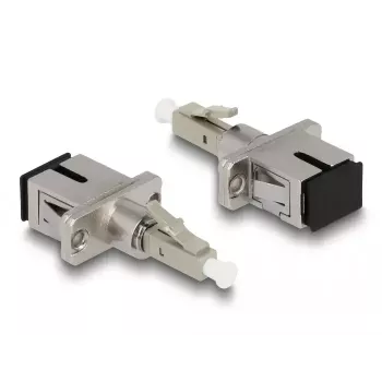 DeLOCK Acoplador híbrido de fibra óptica LC simplex conector macho a conector hembra SC simplex beige