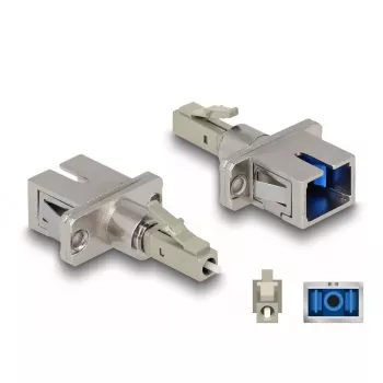 DeLOCK Acoplador híbrido de fibra óptica LC simplex conector macho a conector hembra SC simplex beige
