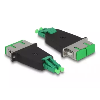 DeLOCK Acoplador híbrido para fibra óptica LC dúplex conector macho a conector hembra SC dúplex verde