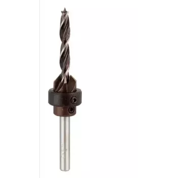 kwb 513103 Broca helicoidal para madera con avellanador y tope de profundidad, 3 mm