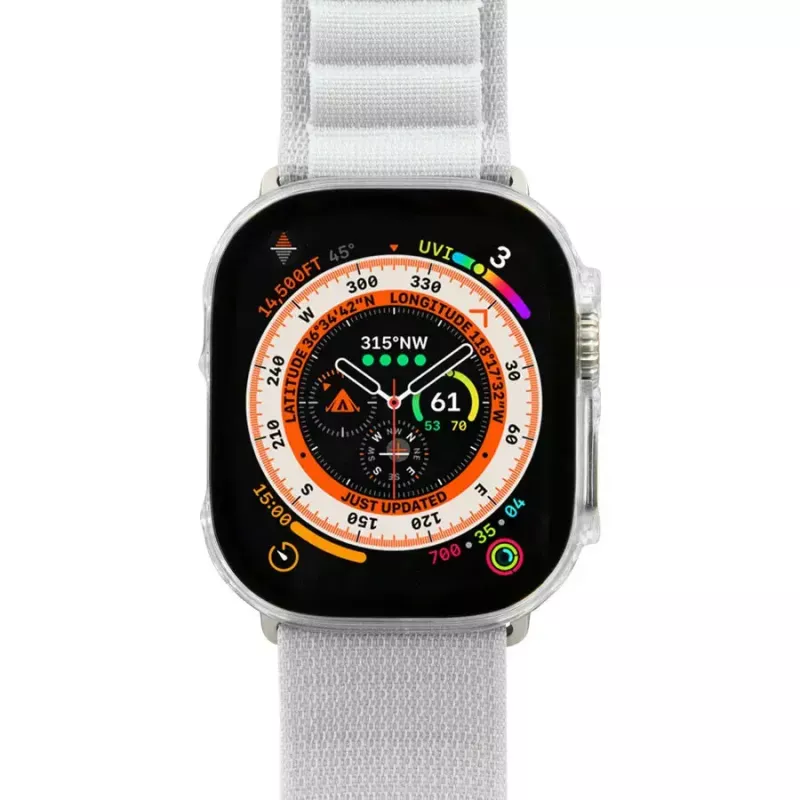 Funda para smartwatch LAUT Shield cristal transparente policarbonato PC para Apple Watch 44/45mm
