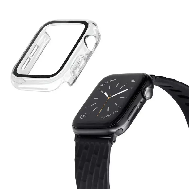 Funda LAUT Shield para smartwatch — cristal transparente y policarbonato, compatible con Apple Watch de 40–41 mm