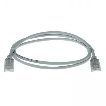 ACT Gris Cable de conexión slimline para centro de datos LSZH U/UTP CAT6 de 10 metros con alivio de tracción y conectores macho RJ45