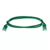 ACT Verde Cable de conexión slimline para centro de datos LSZH U/UTP CAT6 de 7 metros con protección contra dobleces y conectores macho RJ45