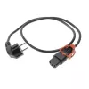 ACT cable de alimentación CEE 7/7 conector macho (acodado) - C13 IEC Lock+ negro 1 m, EL341S