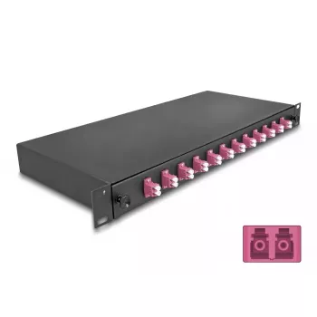 DeLOCK caja de empalme de fibra óptica 67005 negra metal 482x220x44 mm