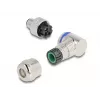 Conector macho M12 DeLOCK codificación A de 3 polos 90° acodado metal
