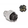 Conector macho M12 DeLOCK codificación A de 3 polos 90° acodado metal