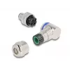 Conector macho M12 DeLOCK codificación A de 4 polos 90° acodado metal