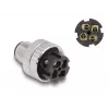 Conector macho M12 DeLOCK codificación A de 4 polos 90° acodado metal