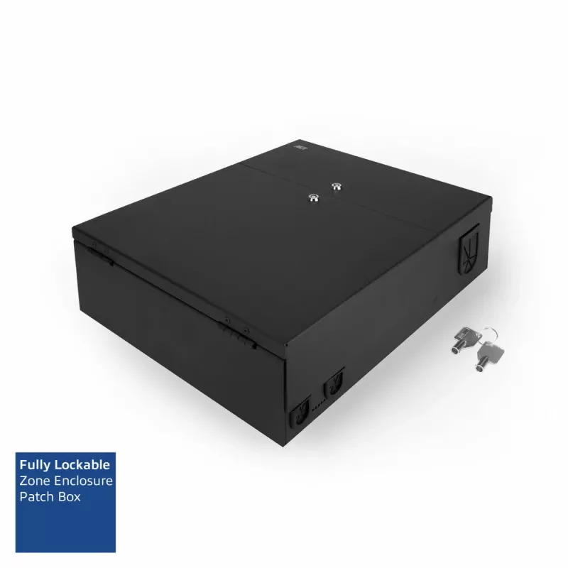 Caja de zona con cerradura ACT Patch Box 8 slots para fibra óptica y cobre