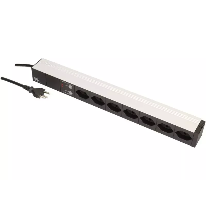 Unidad de distribución de corriente Max Hauri AG 107750 7 tomas AC 1U negro plata