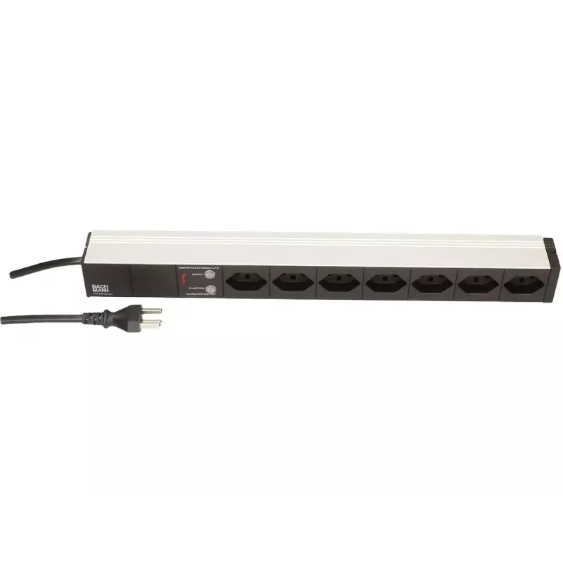 Unidad de distribución de corriente Max Hauri AG 107750 7 tomas AC 1U negro plata