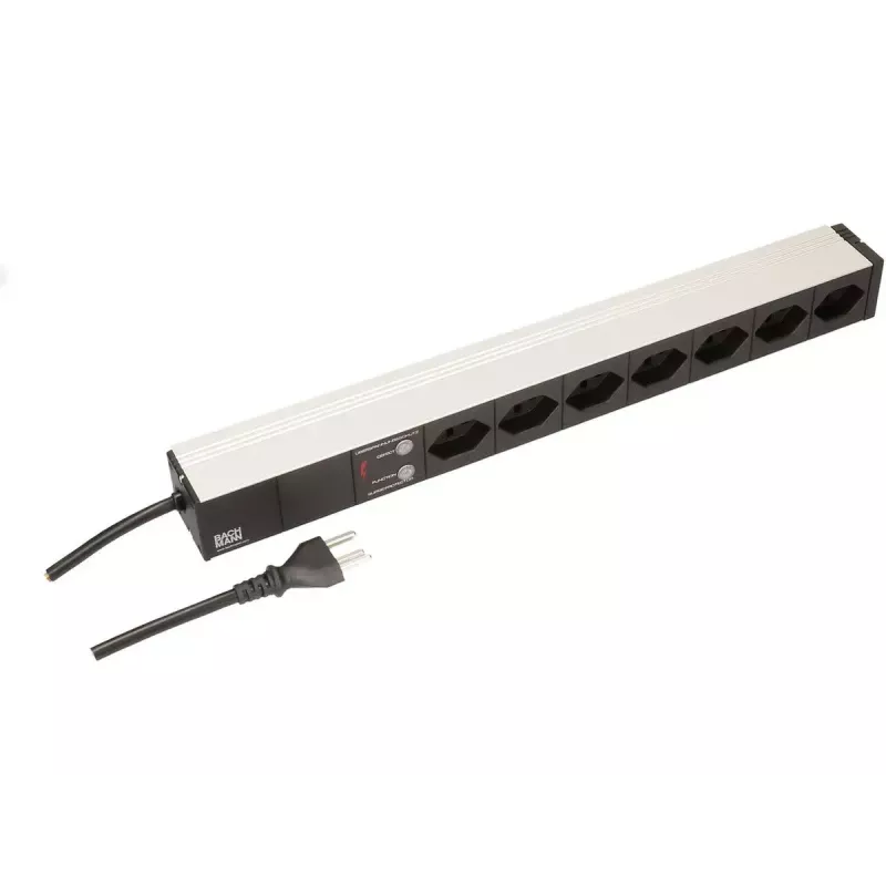 Unidad de distribución de corriente Max Hauri AG 107750 7 tomas AC 1U negro plata