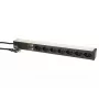 Unidad de distribución de corriente Max Hauri AG 107750 7 tomas AC 1U negro plata